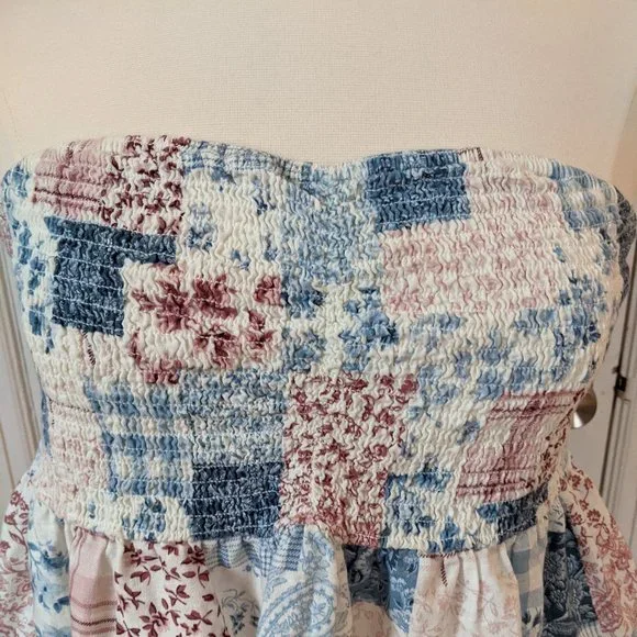 American Eagle | Strapless Patchwork Top Sz XL - Picture 5 of 6